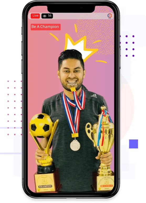 A creator running a live campaign on Jiff with 56 viewers watching